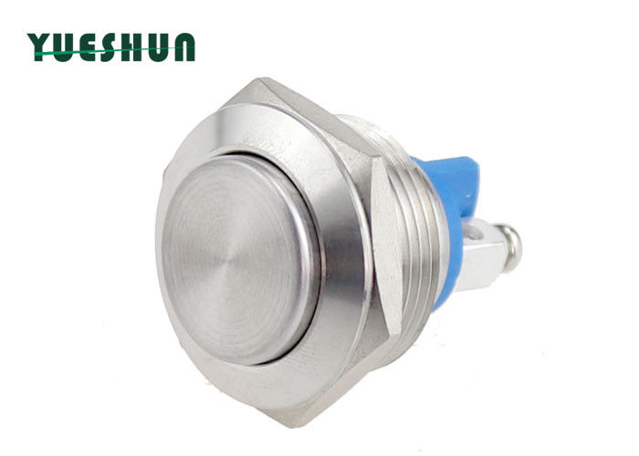 Anti-Vandal Momentary Stainless Steel Metal Push Button Car Switch Blue Top 12mm