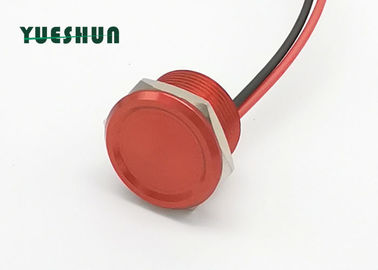 No Lamp Piezo Touch Switch , 19mm Push Button Switch Aluminum Body Red Shell
