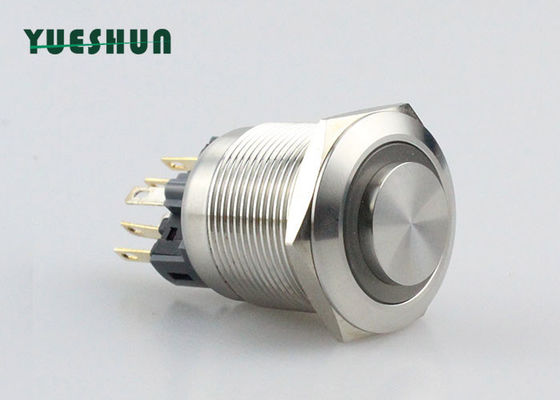 quality  Ring Type LED Latching Push Button Switch , 25mm / 22mm Push Button Switch factory