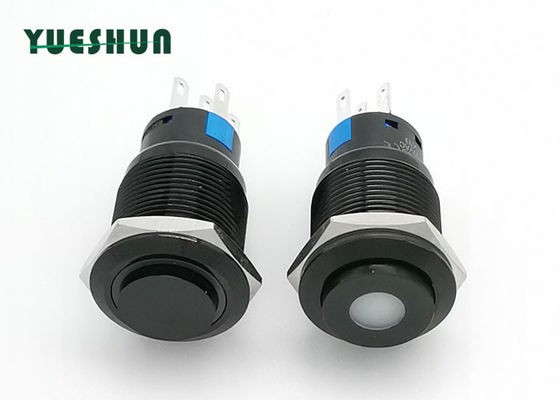 quality  19mm Aluminum Push Button Switch High Round Head Blue White LED Lighted factory