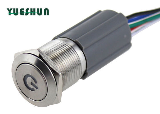 quality  IP67 Waterproof Push Button On Off Switch With Harness Plug For 19MM Mounting Panel factory