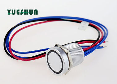 12V 24V LED Illuminated Piezo Touch Switch , 19mm Switch Push Button Momentary