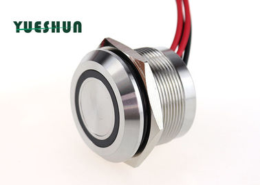 Stainless Steel 25mm Piezoelectric Push Button 50ms Pulse Time Blue Red Light