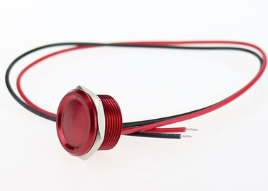 No Lamp Piezo Touch Switch , 19mm Push Button Switch Aluminum Body Red Shell