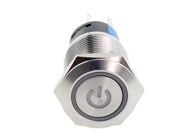 19mm Blue RED Illuminated Push Button Switch Round Head Angle Eyes Symbol 5 Pin Terminal
