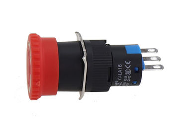 Plastic Emergency Stop Push Button Switch , Panel Mounted Emergency Stop Button Three Pins