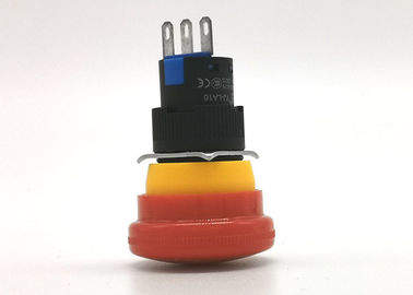 Flame Retardant Plastic Emergency Stop Button Switch 16mm Dustproof Design