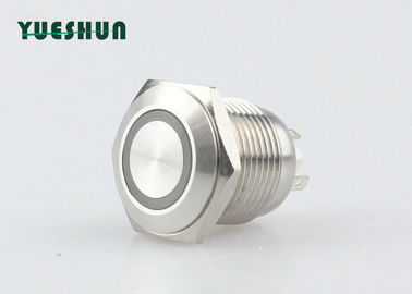 12V 24V LED Panel Mount Push Button Switch , 1NO 16mm Momentary Push Button Switch