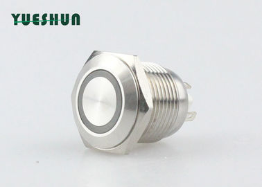 12V 24V LED Panel Mount Push Button Switch , 1NO 16mm Momentary Push Button Switch