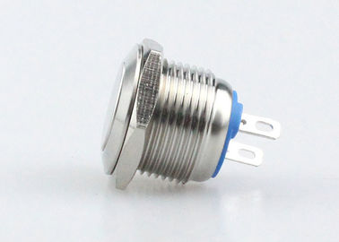 Metal Momentary Normally Open Push Button Switch IP67 16MM 2 Pin Terminal