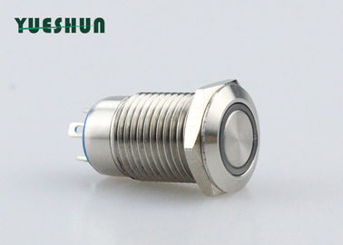Silver Color Stainless Steel Push Button Switch Latching Operation CE RoHS Certicated