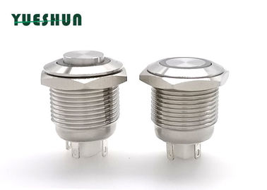 12V 24V Stainless Steel Push Button Switch , 16mm Push Button Reset Switch