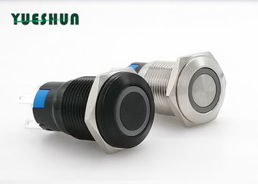 Waterproof On Off Push Button Switch 16mm Ring Type LED Illuminated 1NO 1NC