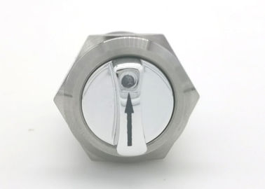 Silver Color Anti Vandal Push Button Switch , Metal Illuminated Rotary Switch