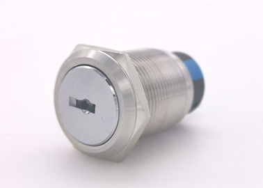 19mm Anti Vandal Push Button Switch , 2 Position Key Rotary Switch IP67 Rated