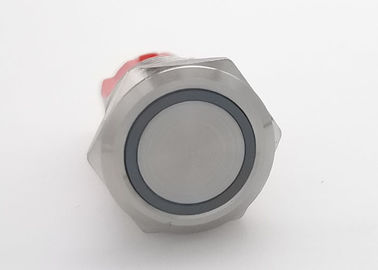 16mm 10A High Current Pushbutton Switches 1NO Ring LED Symbol Chrome Plated Brass