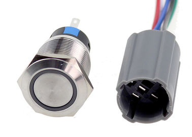 Stainless Steel Anti Vandal Push Button Switch With Harness Plug 12V 24V LED Iluminated factory