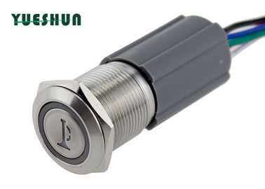Car Horn Anti Vandal 1NO1NC long life Push Button Switch With Connector , 7 Led Color For Choice