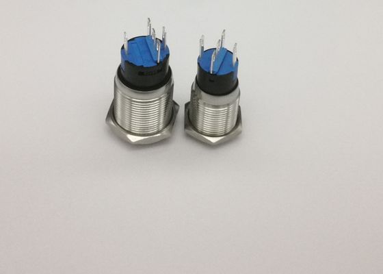 Illuminated 16mm SS 5P 1NO1NC Metal Led Push Button Switch