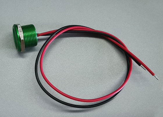 Green Flathead 22mm 15cm Wire Momentary Piezo Touch Switch