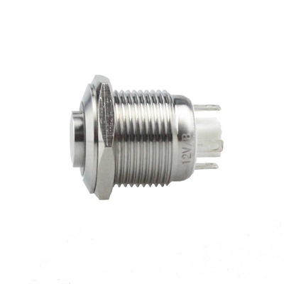 Stainless Steel Waterproof Panel Mount Button Momentary Switch 12mm With Led Light
