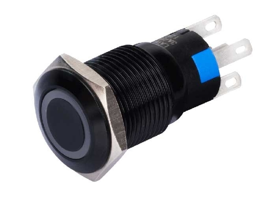 Maintained Momentary Anti Vandal Push Button Switch 16mm Flat Head Waterproof