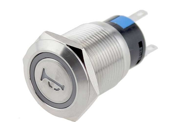 19mm Stainless Steel Anti Vandal Push Button Switch With Horn Led Waterproof