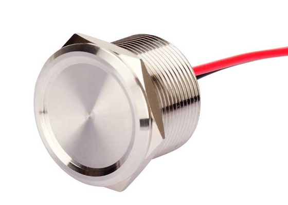 22mm 2 Wire Metal Piezo Touch Switch Momentary Flat Round Head No Led