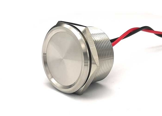 Ip68 Silver Piezo Touch Switch 25mm Momentary For Door Bell